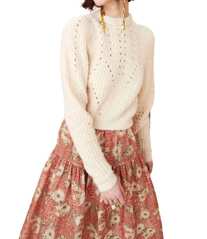 Jasper Pullover Sweater In Dawn Spandex Blend Rayon Blend Denim Blend