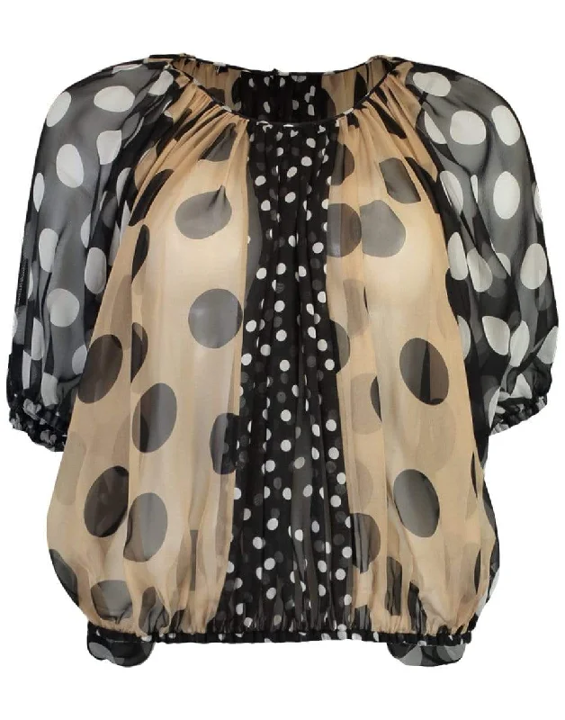 Polka Dot Chiffon Blouse Office-Ready Blouse