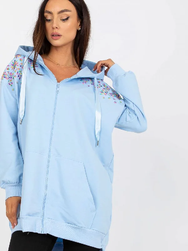 Sweatshirt Rue Paris Hoodie with Bell Sleeves Flared Feminine