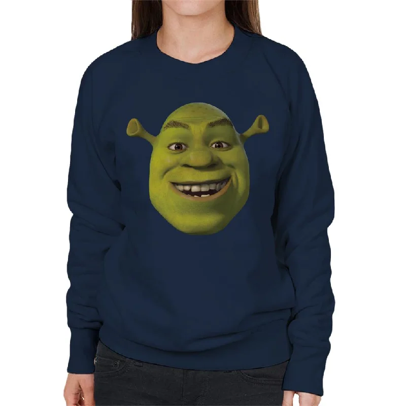 Shrek Smiling Women's Sweatshirt Hoodie with Set-In Sleeves Structured Classic