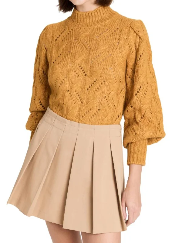 Wilden Sweater In Gold Knit Fabric Woven Fabric Fleece Fabric