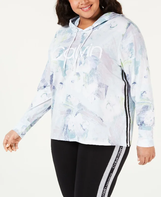 Calvin Klein Performance Plus Size Logo Hoodie Hoodie with Hood Adjustable Protection