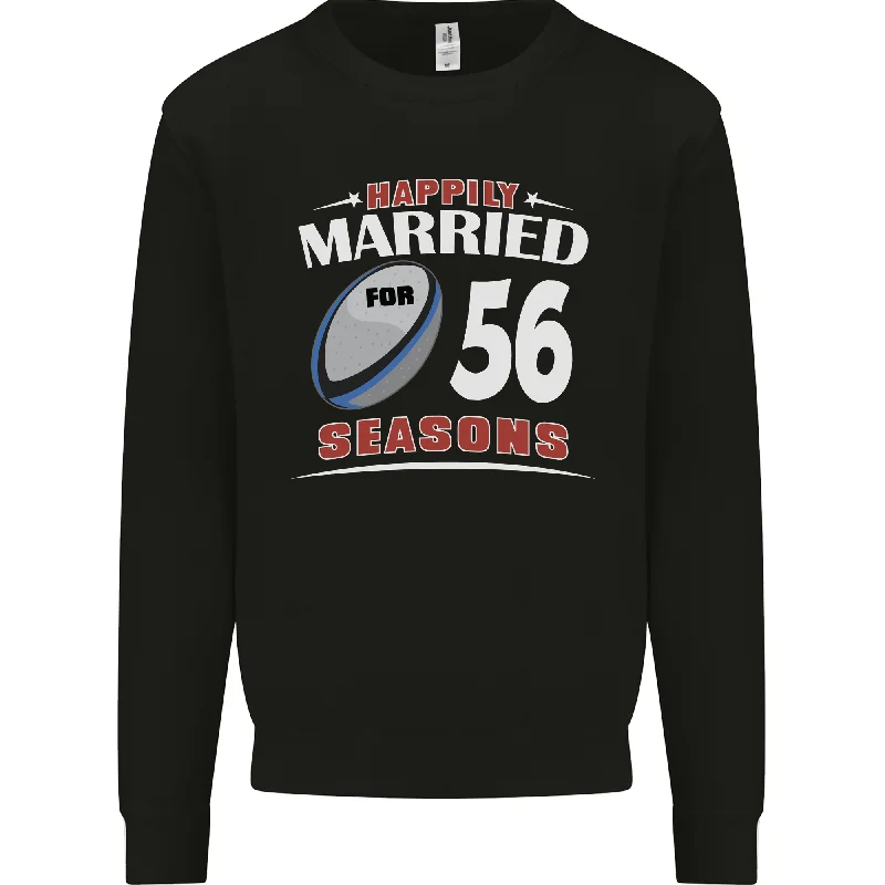 56 Year Wedding Anniversary 56th Rugby Mens Sweatshirt Jumper Hoodie with Reflective Safety Nightwear