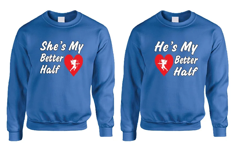 she and hes my better half Couple sweatshirt Hoodie with Pastel Soft Subtle