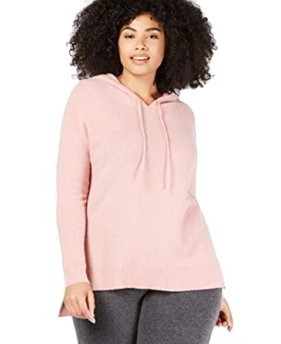 Plus Size Pure Cashmere Thermal Hoodie Hoodie with Sequins Glamorous Eye-catching