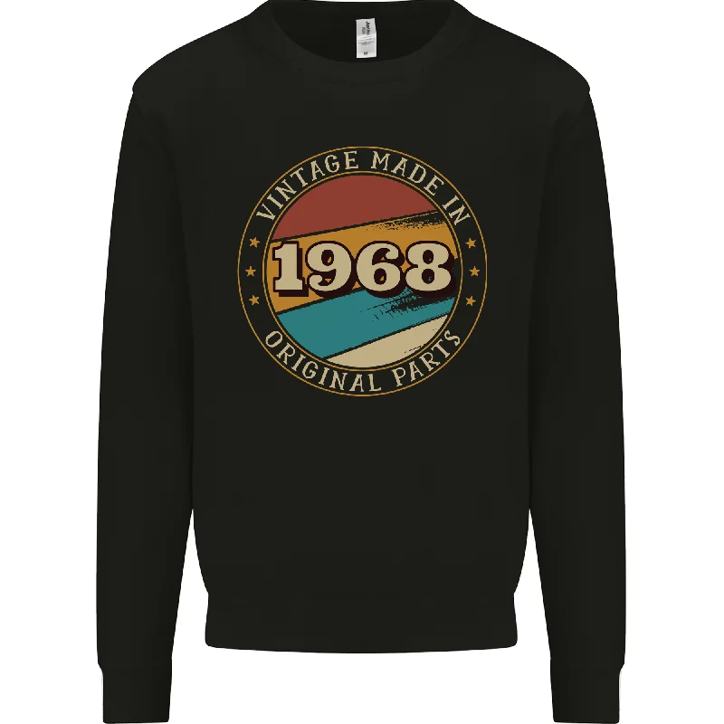 56th Birthday  Vintage Made In 1968 Mens Sweatshirt Jumper Hoodie with Drop Shoulder Relaxed Streetwear