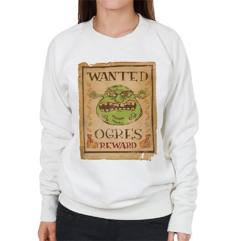 Shrek Wanted Ogres Reward Women's Sweatshirt Hoodie with Oversized Fit Loose Comfortable