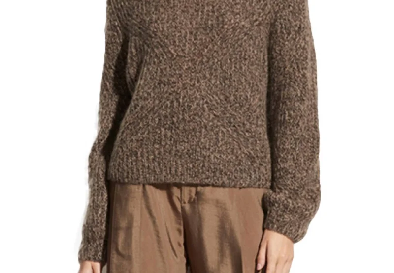 Marled V-Neck Sweater In Granite Collared Crew Neck Turtle Neck