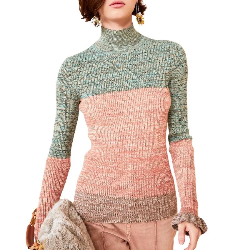 Violette Turtleneck Sweater In Twilight Fleece Sweater Nylon Polyester