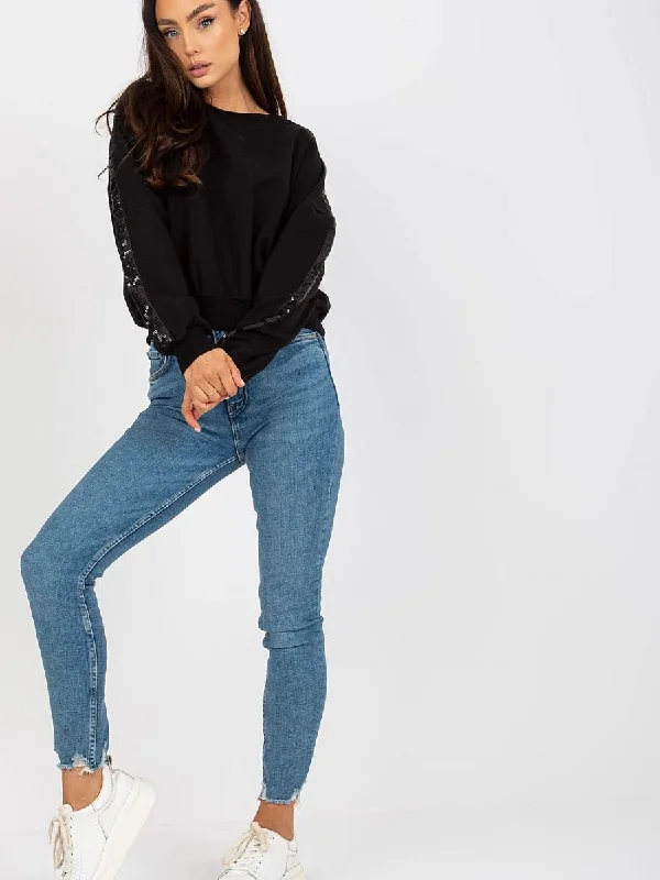 Sweatshirt Rue Paris Hoodie with High-Low Hem Asymmetrical Trendy