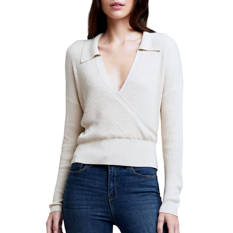 Nari Sweater In Gold Ribbed Striped Patterned