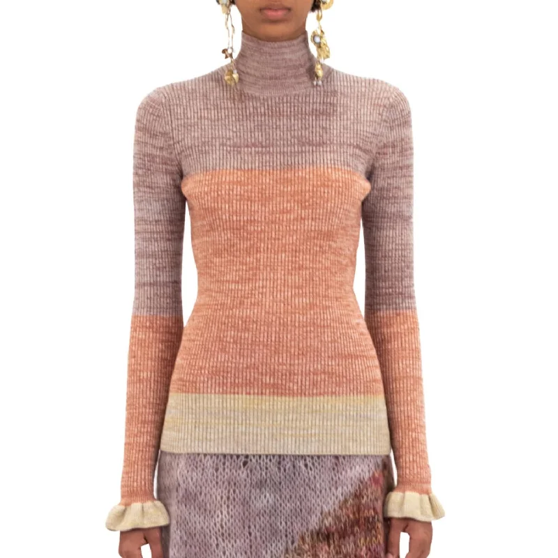 Violette Turtleneck Sweater In Seurat Long Sweater Short Sweater Cropped Sweater