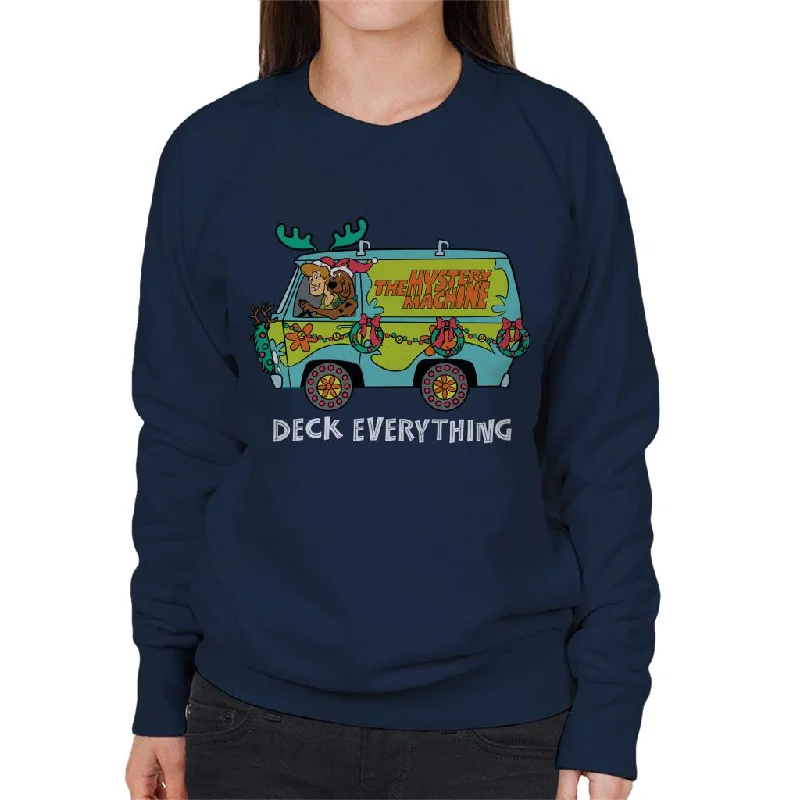 Scooby Doo Christmas The Mystery Machine Women's Sweatshirt Hoodie with Belted Waist Structured Tailored