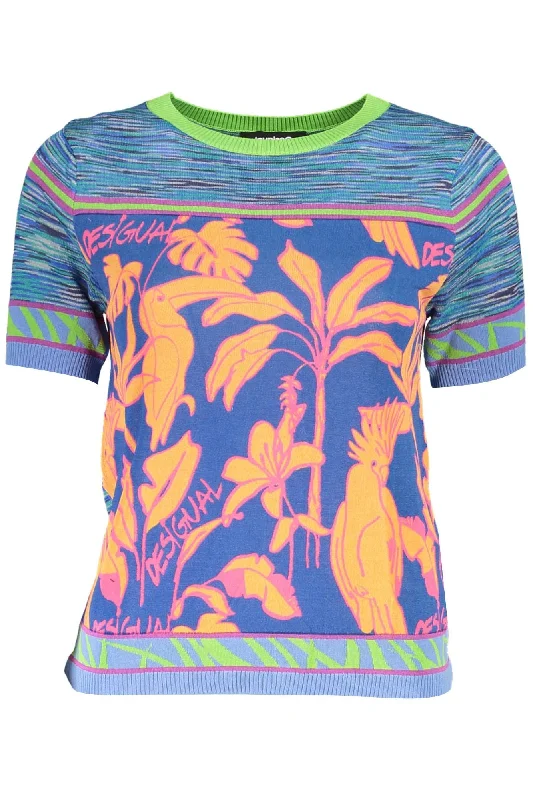 Desigual Chic  Contrasting Detail Women's Sweater High Neck Crew Neck V-Neck