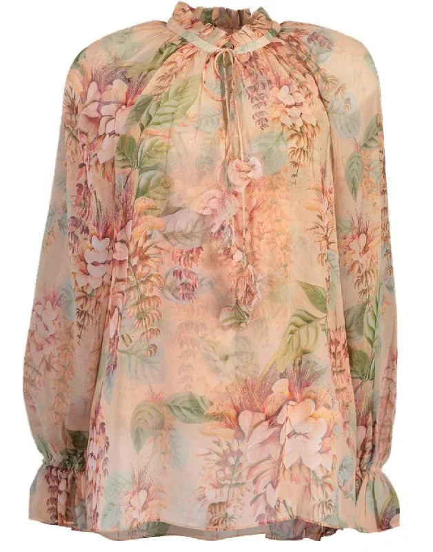 Coral Tree Candescent Blouse Stretchy Fitted Blouse