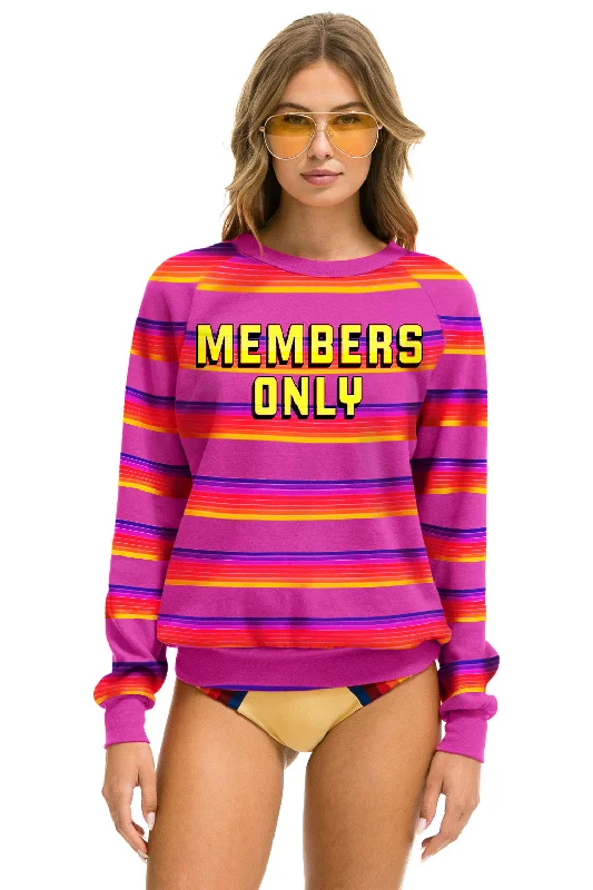 PRESALE: MEMBER EXCLUSIVE BLOCK STRIPE SWEATSHIRT - MAGENTA Hoodie with Elastic Cuffs Stretchable Comfortable
