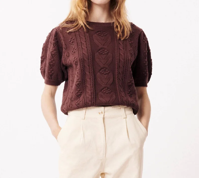 Clare Knit Sweater In Chocolate Stylish Fashionable Trendy