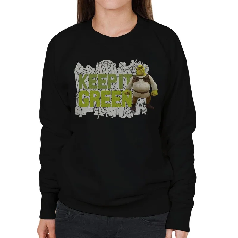 Shrek Keep It Green Women's Sweatshirt Hoodie with Hem Patch Decorative Personalized