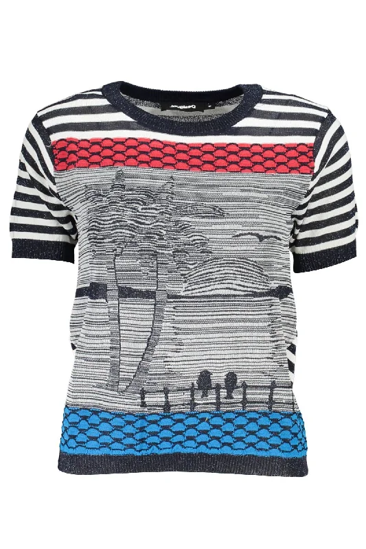Desigual Chic  Contrasting Details Women's Sweater Fleece Fabric Down Fabric Feather Fabric