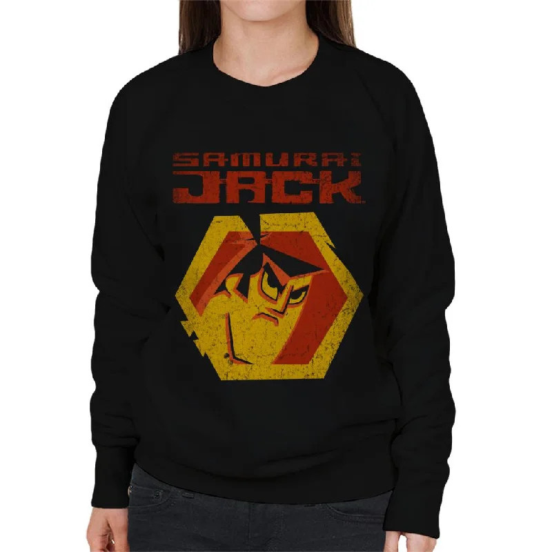 Samurai Jack Red Logo Women's Sweatshirt Hoodie with Belted Waist Structured Tailored