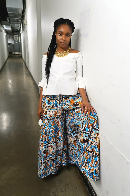 African Print Wide Leg Pant Comfortable Jogger Trousers