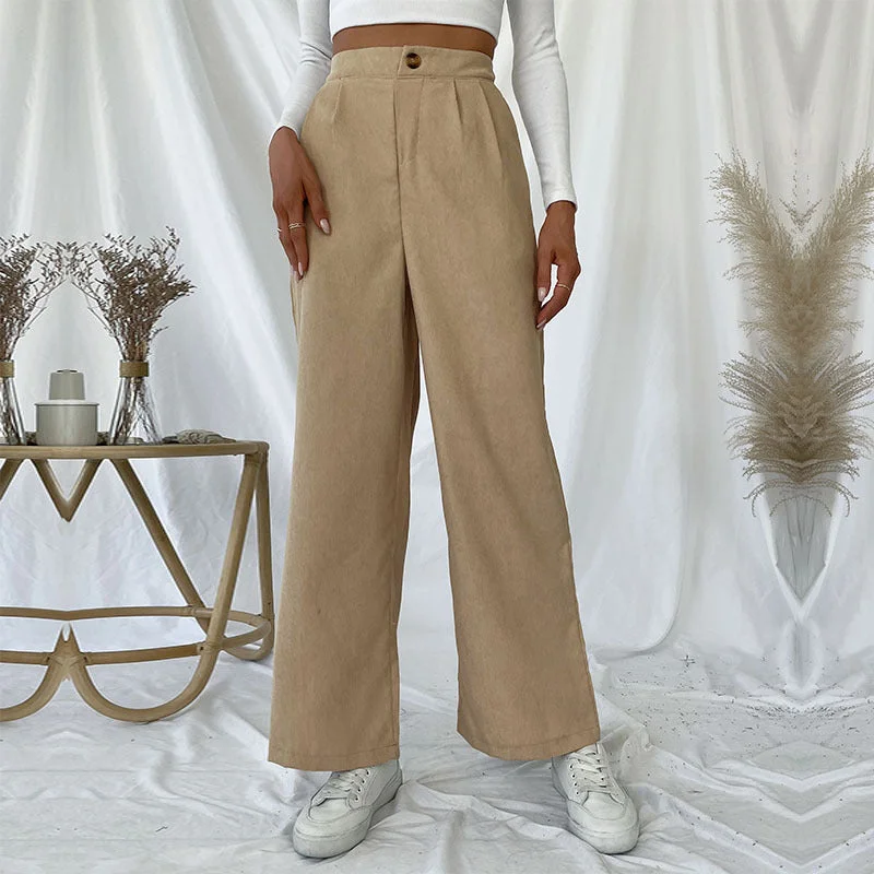 IKEARLAX New new autumn and winter 2025 cross-border 2025 trade casual women's pants commuter corduroy commuter wide-leg pants Soft Stretch Trousers IKEARLAX New new autumn and winter 2025 cross-border 2025 trade casual women's pants commuter corduroy commuter wide-leg pants Soft Stretch Trousers