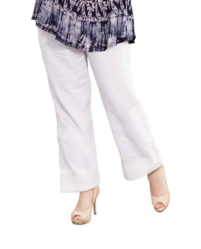 On The Plus Side Wide Leg Linen Plus Size Pants Chic Slim Fit Pants