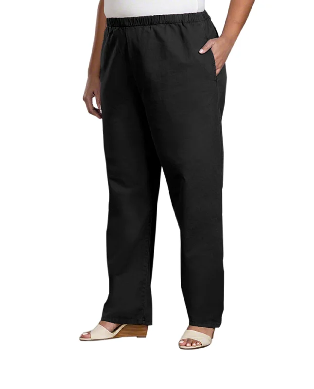 On The Plus Side Relaxed Stretch Twill Plus Size Pants Slim-Fit Leggings