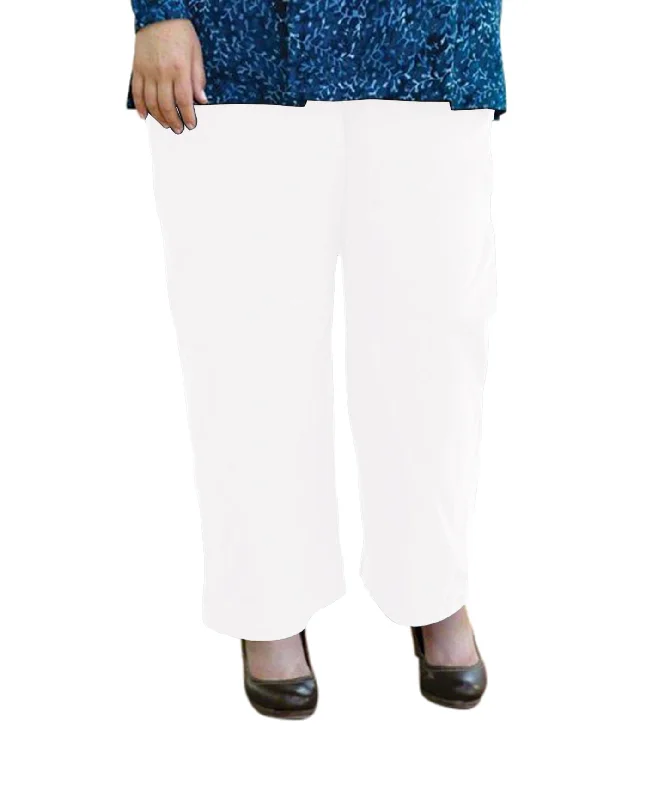 On The Plus Side Wide Leg Cotton Knit Plus Size Pants Casual Lounge Pants