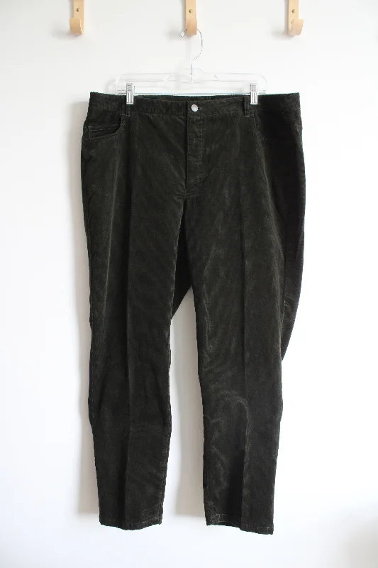 Appleseed's Dark Green Corduroy Pants | 16W Comfortable Denim Leggings