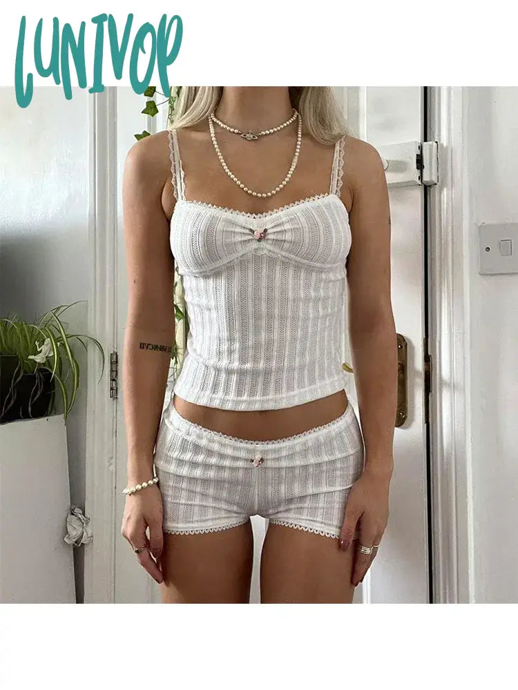 Lunivop Woman Gyaru Corset Kpop Top American Style Halter Aesthetics Top Camisole Coquette Outfits 2 Piece Set Shorts Hot Pants Sexy Relaxed High-Waist Trousers Lunivop Woman Gyaru Corset Kpop Top American Style Halter Aesthetics Top Camisole Coquette Outfits 2 Piece Set Shorts Hot Pants Sexy Relaxed High-Waist Trousers