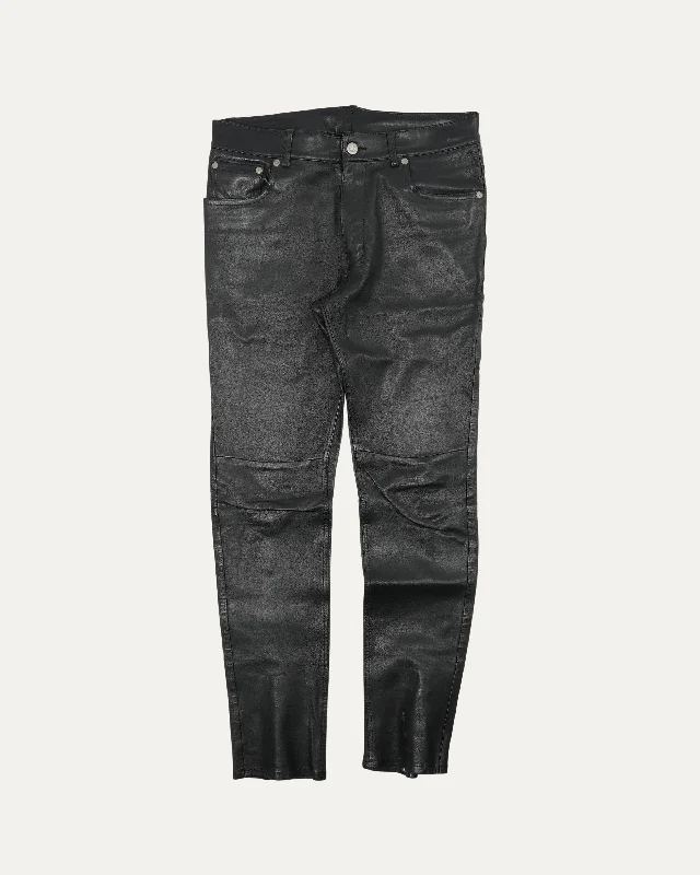 Leather Five Pocket Pants Comfortable Cargo Pants