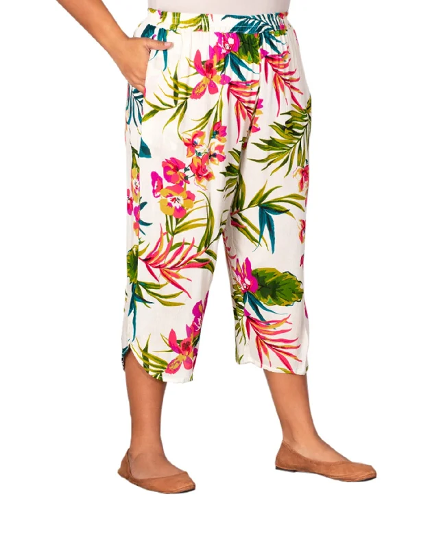On The Plus Side Ibiza Plus Size Crop Pants Comfortable Denim Leggings