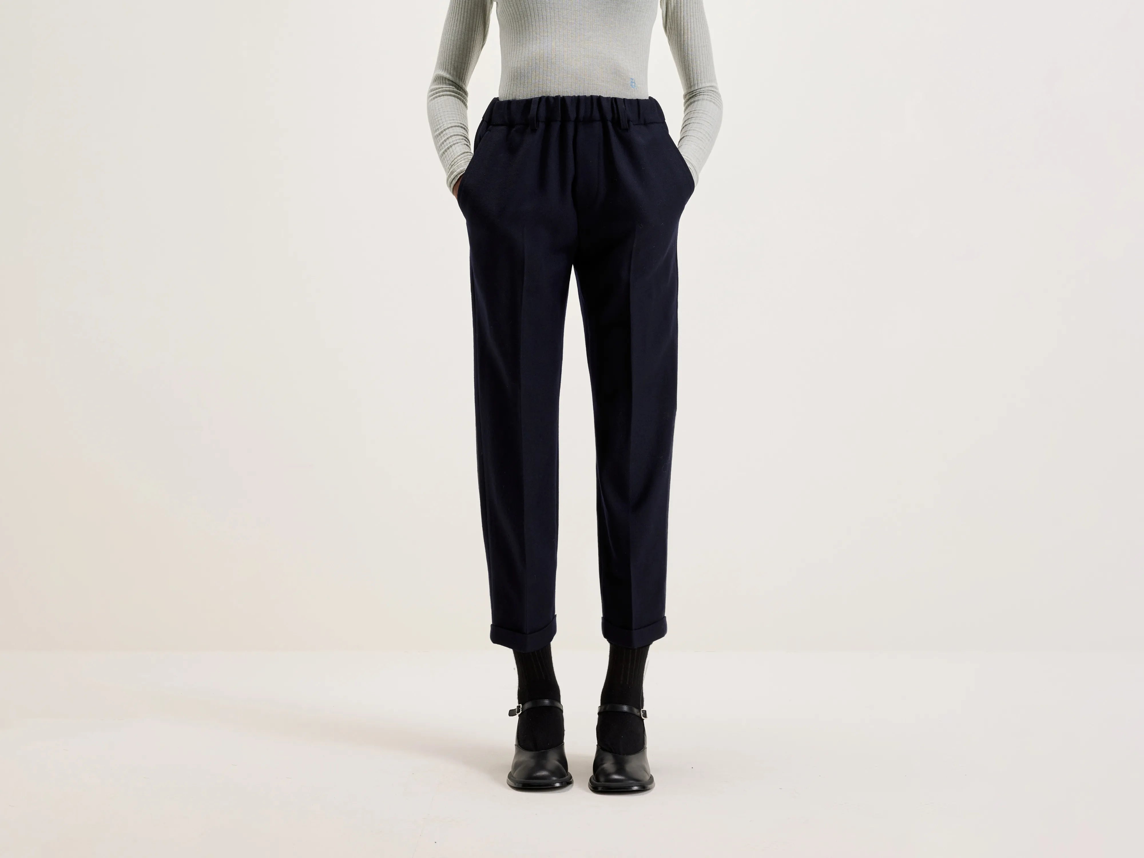 Robin Wool Pants  (242 / W / NAVY) Trendy Velvet Pants