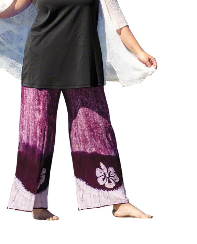 On The Plus Side Drawstring Cotton Rayon Plus Size Pants Cozy Full-Length Pants