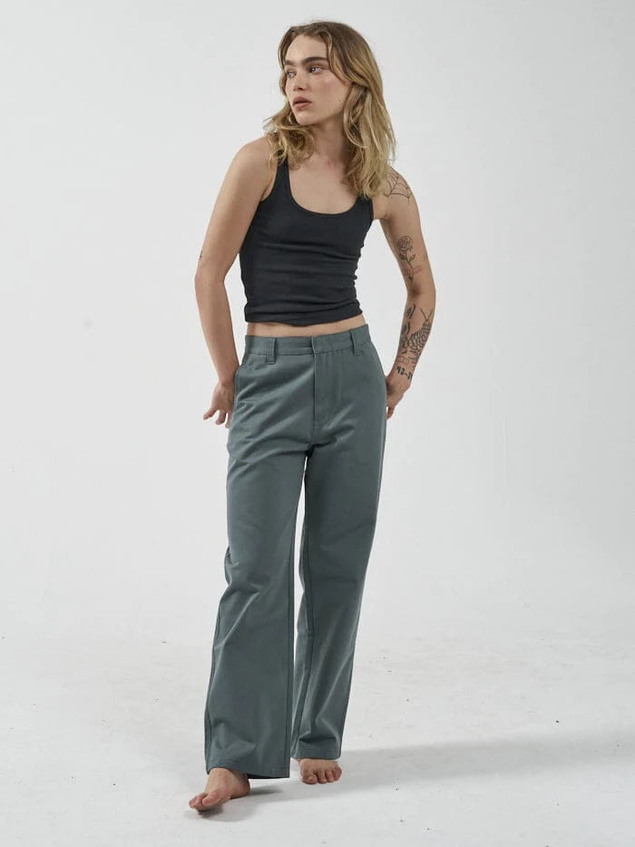 Lax Low Slung Pants - Scrubs Green Cozy Knit Pants