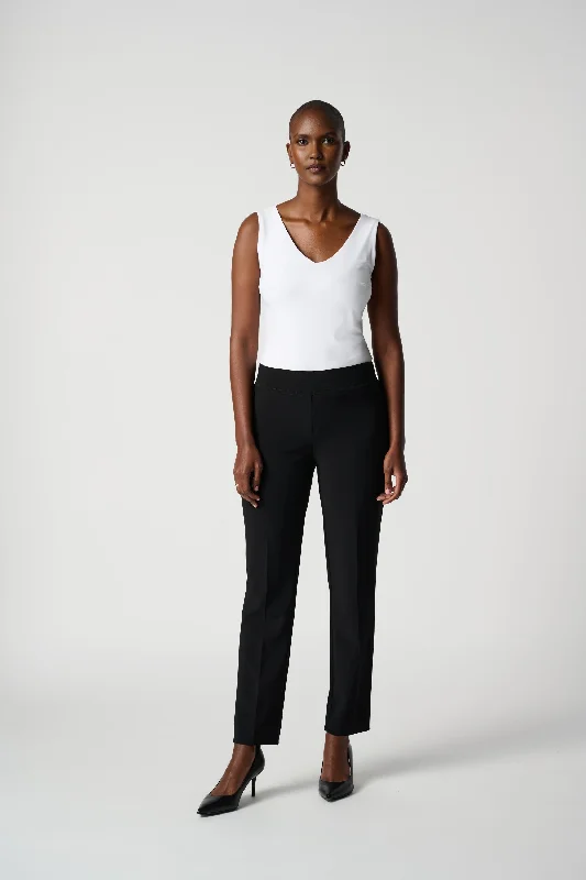 Joseph Ribkoff Classic Straight Pant (Black) Elegant Wool Trousers