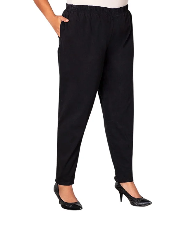 On The Plus Side Tailored Leg Stretch Cotton Twill Plus Size Pants Comfy High-Waist Jeans On The Plus Side Tailored Leg Stretch Cotton Twill Plus Size Pants Comfy High-Waist Jeans