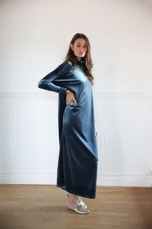 Allie Velvet Maxi Dress Comfortable Ruffle Maxi Dress