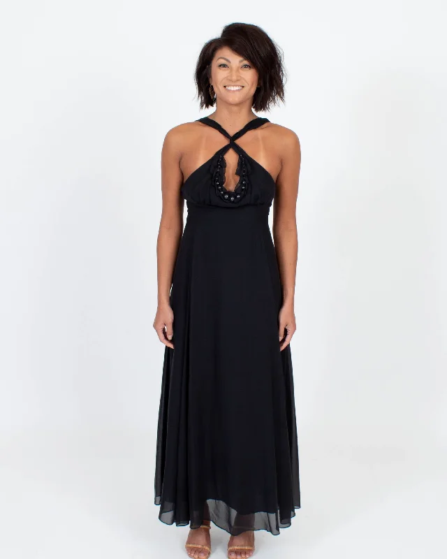 Beaded Maxi Dress Elegant Floral Maxi Dress