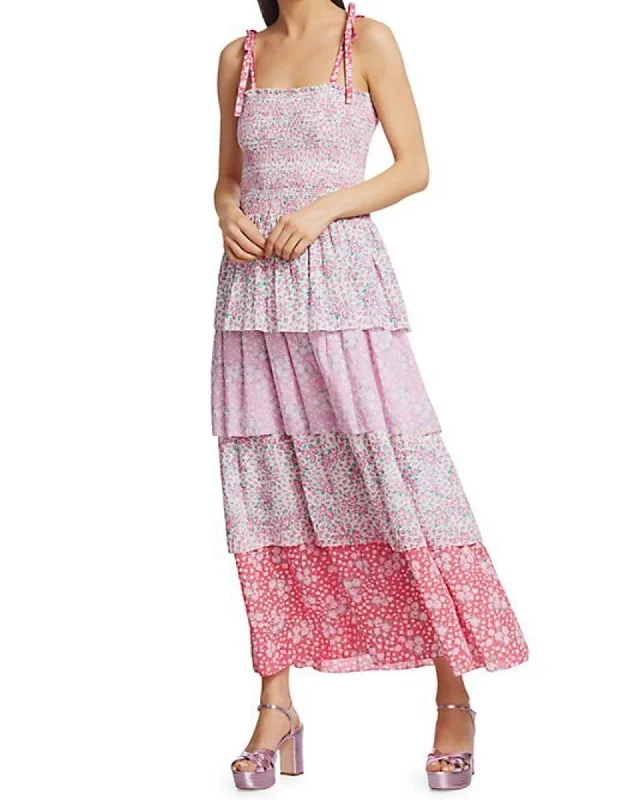"Caressa" Tiered Ruffle Maxi Dress Chic Off-Shoulder Maxi Dress