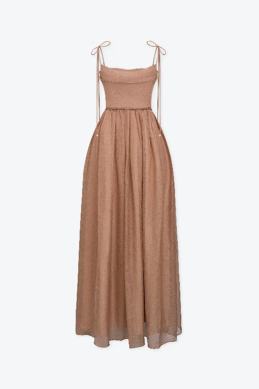 Daisy Cowl Neck Maxi Dress Cozy Knitted Maxi Dress