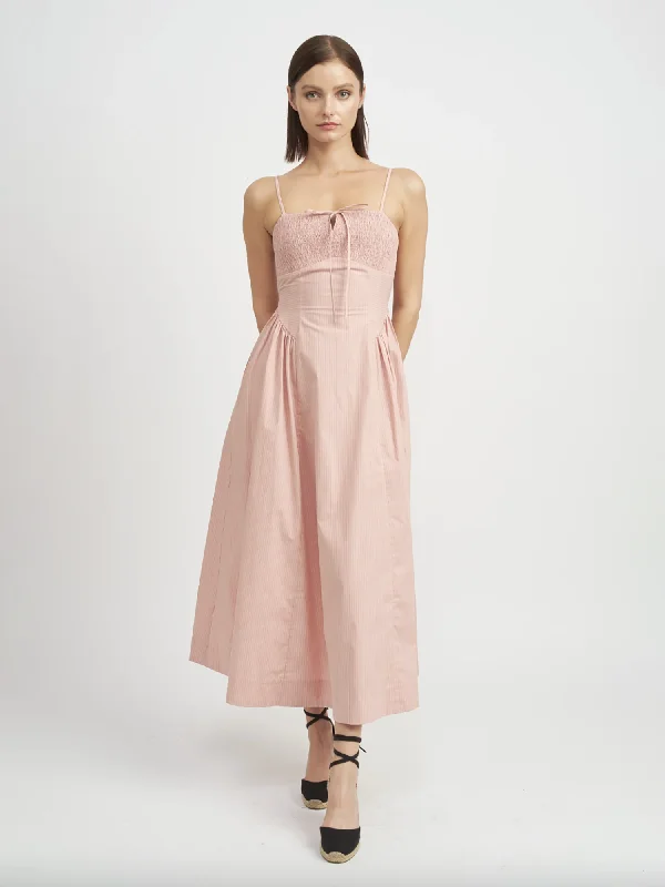 En Saison Eleanor Striped Smocked Maxi Dress Cozy Maxi Dress with Slit