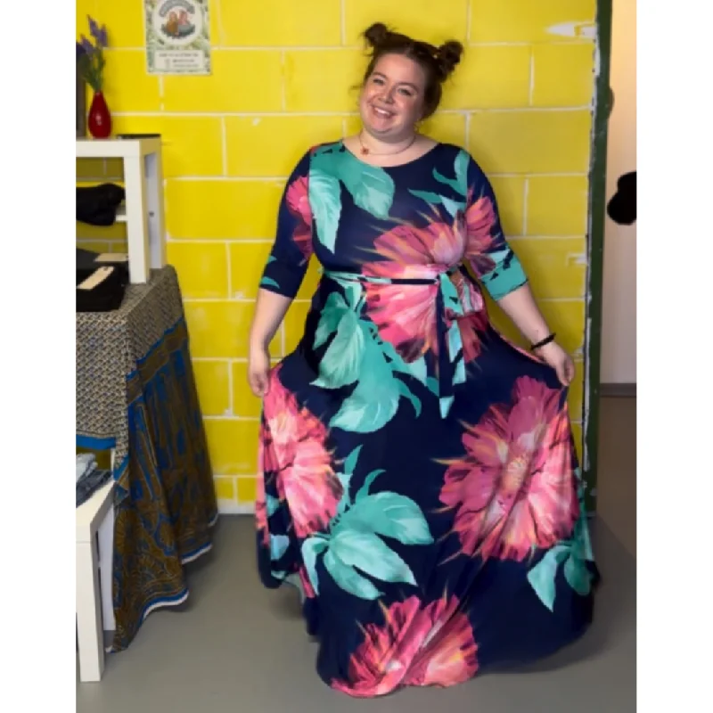 floral long-sleeve maxi dress - 2X Cozy Wrap Maxi Dress