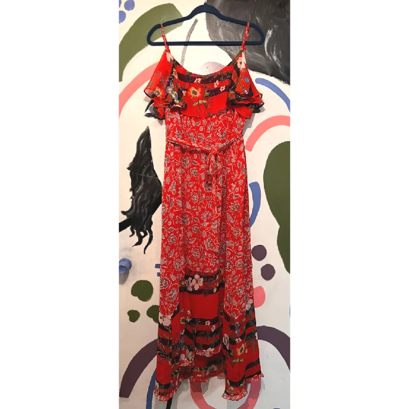 floral sleeveless maxi red maxi dress - XL Comfortable Bohemian Maxi Dress
