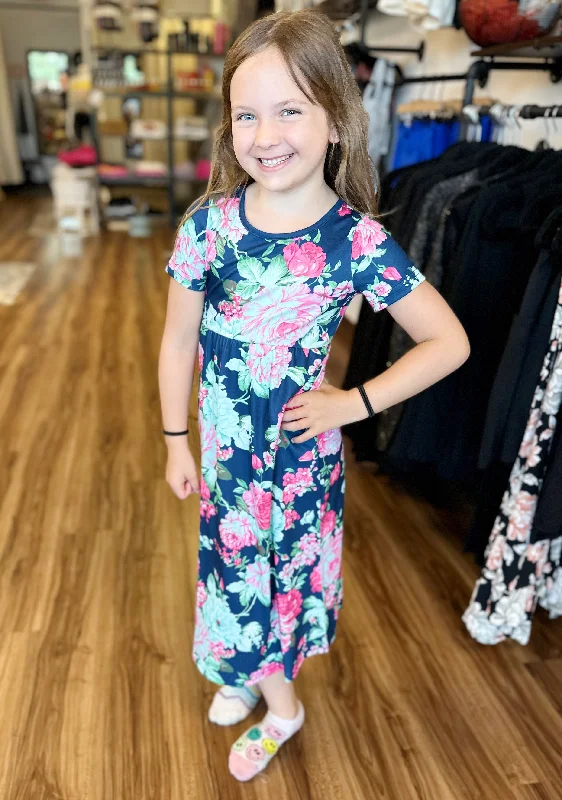 Gracie - Little Girl Maxi Dress Trendy A-Line Maxi Dress