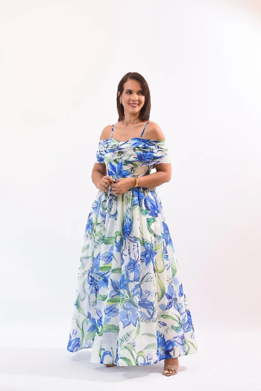 Just Pretty Maxi Dress Blue Elegant Boho Maxi Dress