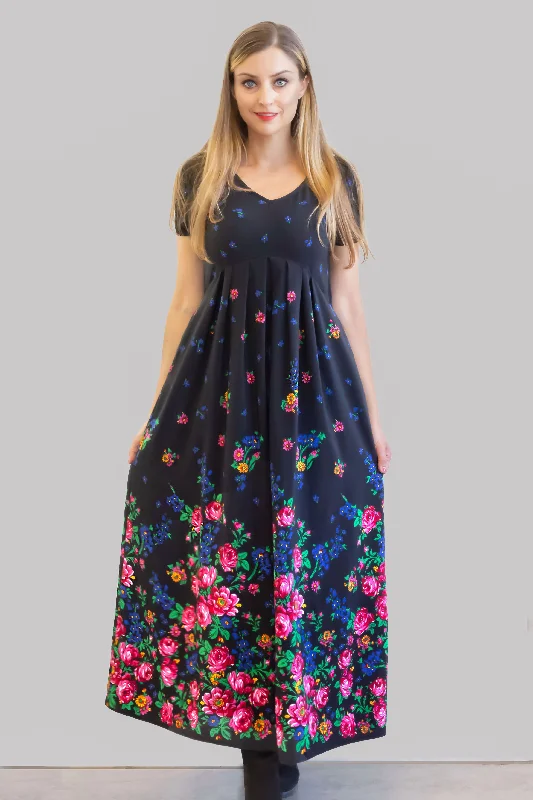 Lesia Black Maxi Dress Fashionable Layered Maxi Dress