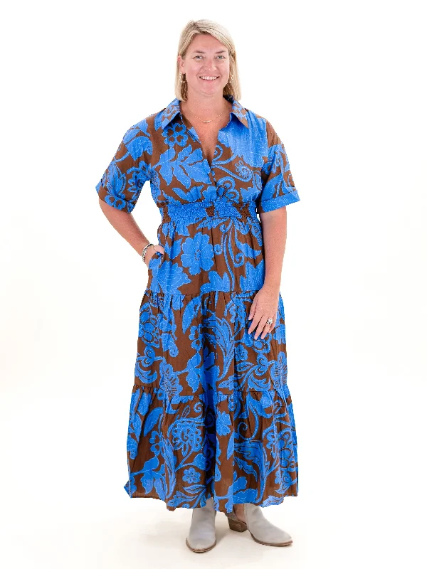 Ofelia Floral Apres Tiered Maxi Dress by Sugar Lips Fashionable Sleeveless Maxi Dress