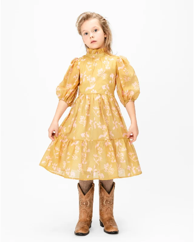 PAADE MODE "WINTER MEADOW" Chiffon Calendula Cotton Maxi Dress Trendy Maxi Dress with Straps